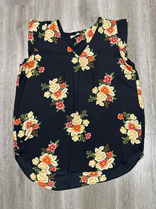 Blouse Sleeveless By Loft In Black, Size: L