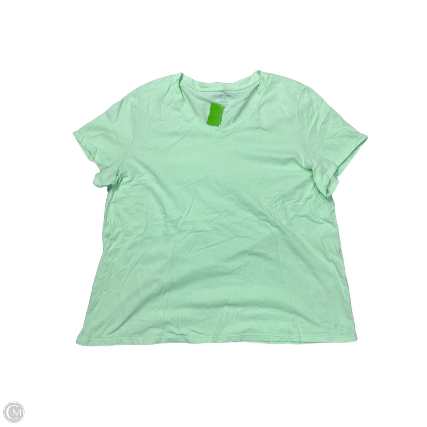Athletic Top Short Sleeve By Calvin Klein Performance In Green, Size: 2x