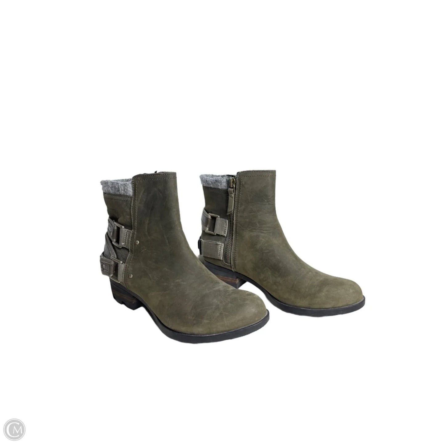 Boots Ankle Flats By Sorel In Green, Size: 9.5