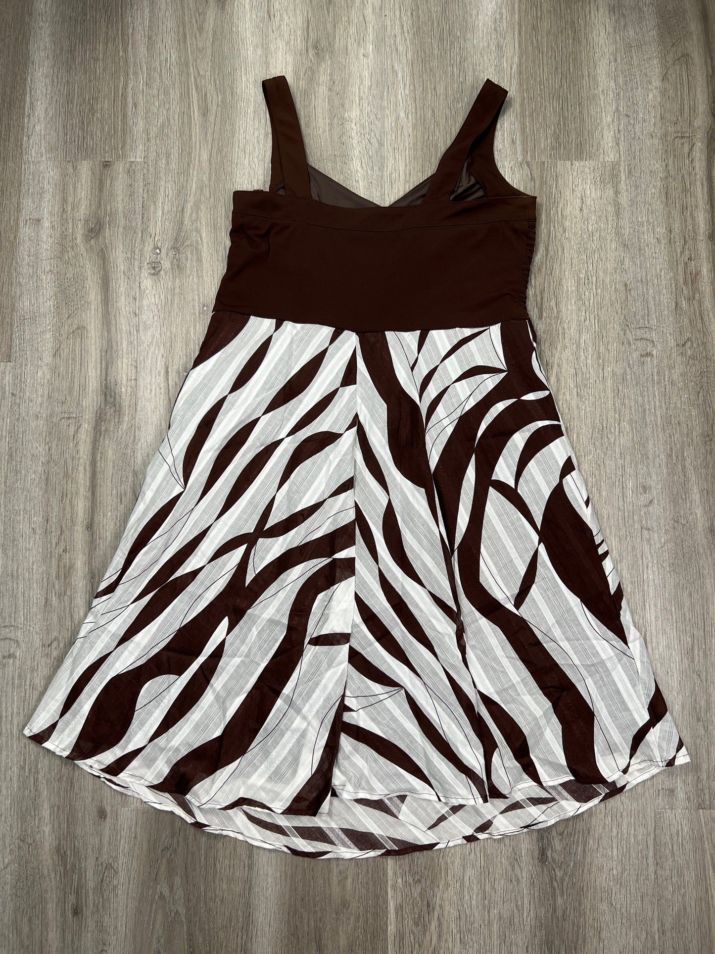 Brown & White Dress Casual Midi Dressbarn, Size Xl