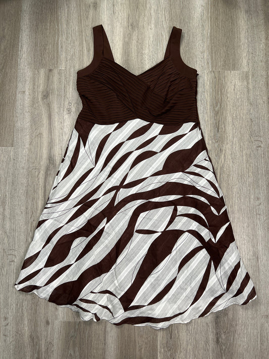 Brown & White Dress Casual Midi Dressbarn, Size Xl