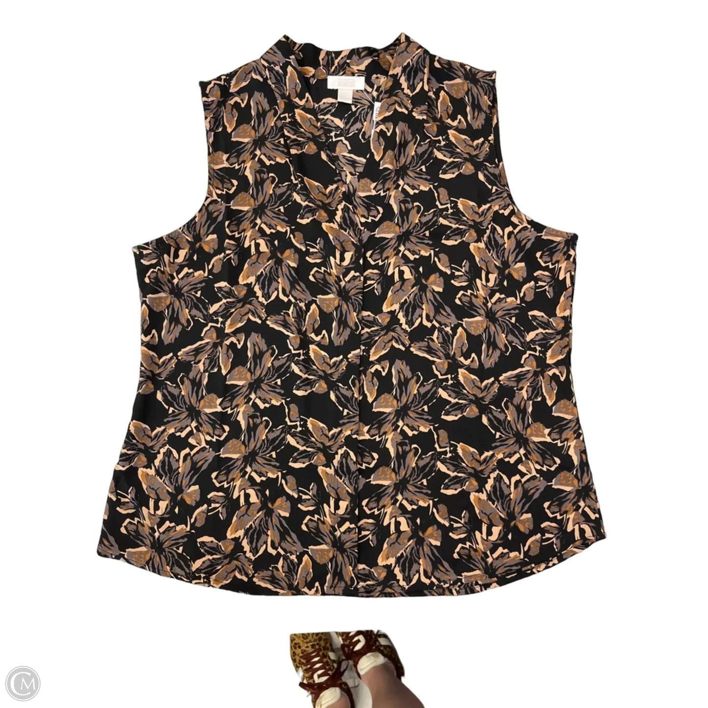 Blouse Sleeveless By Clothes Mentor In Black, Size: L