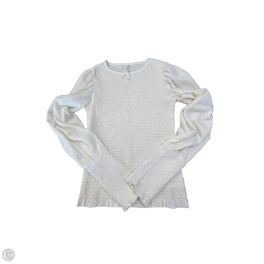 Blouse Long Sleeve By Anthropologie In White, Size: S