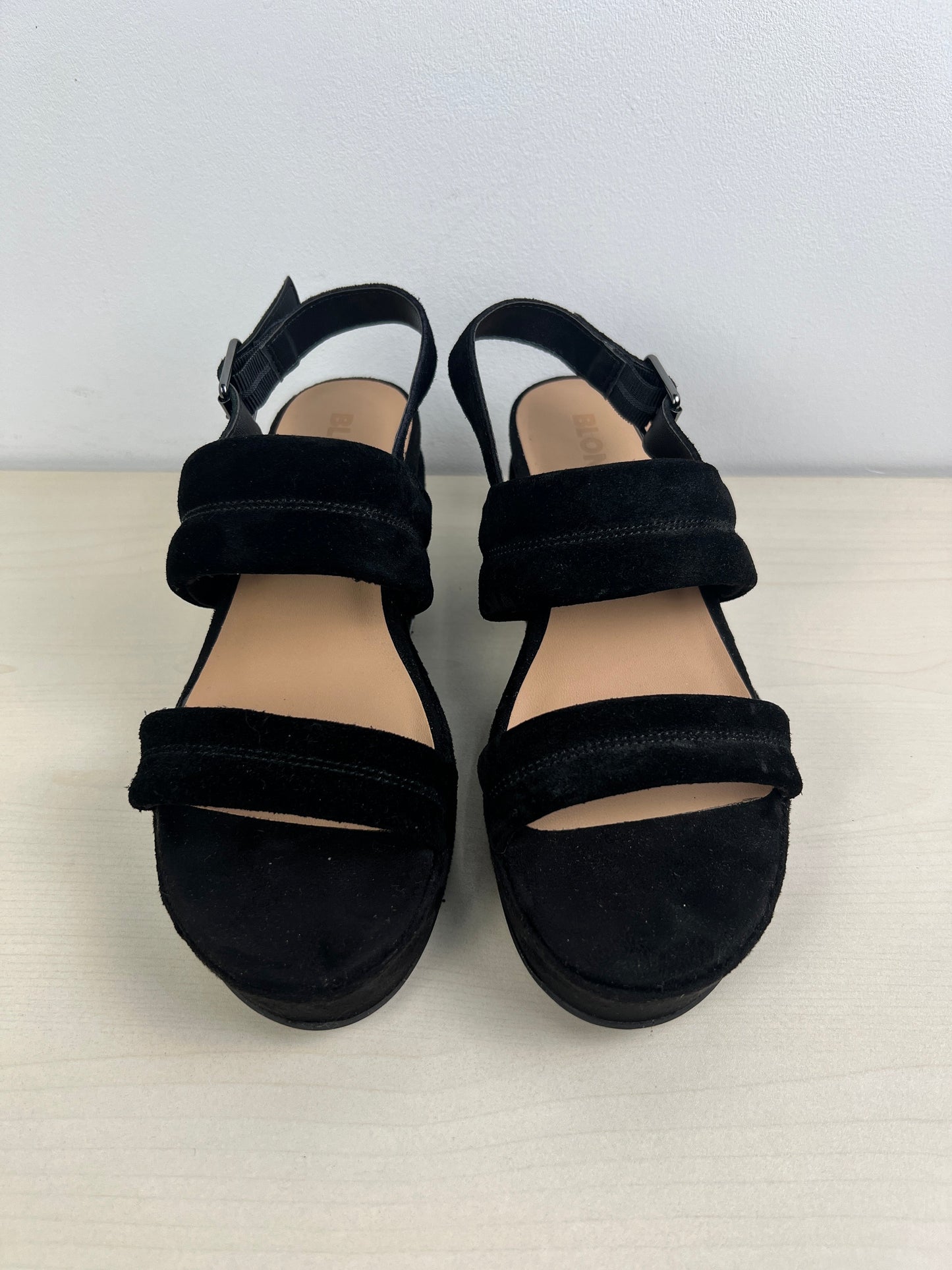 Black Sandals Heels Wedge Blondo, Size 7.5