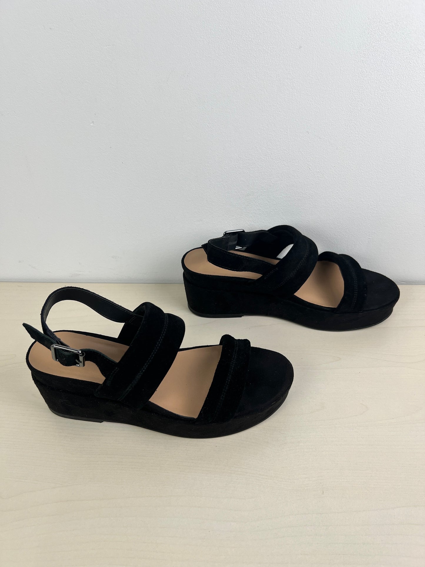 Black Sandals Heels Wedge Blondo, Size 7.5