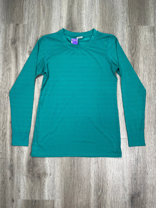 Teal Athletic Top Long Sleeve Crewneck Zyia, Size S