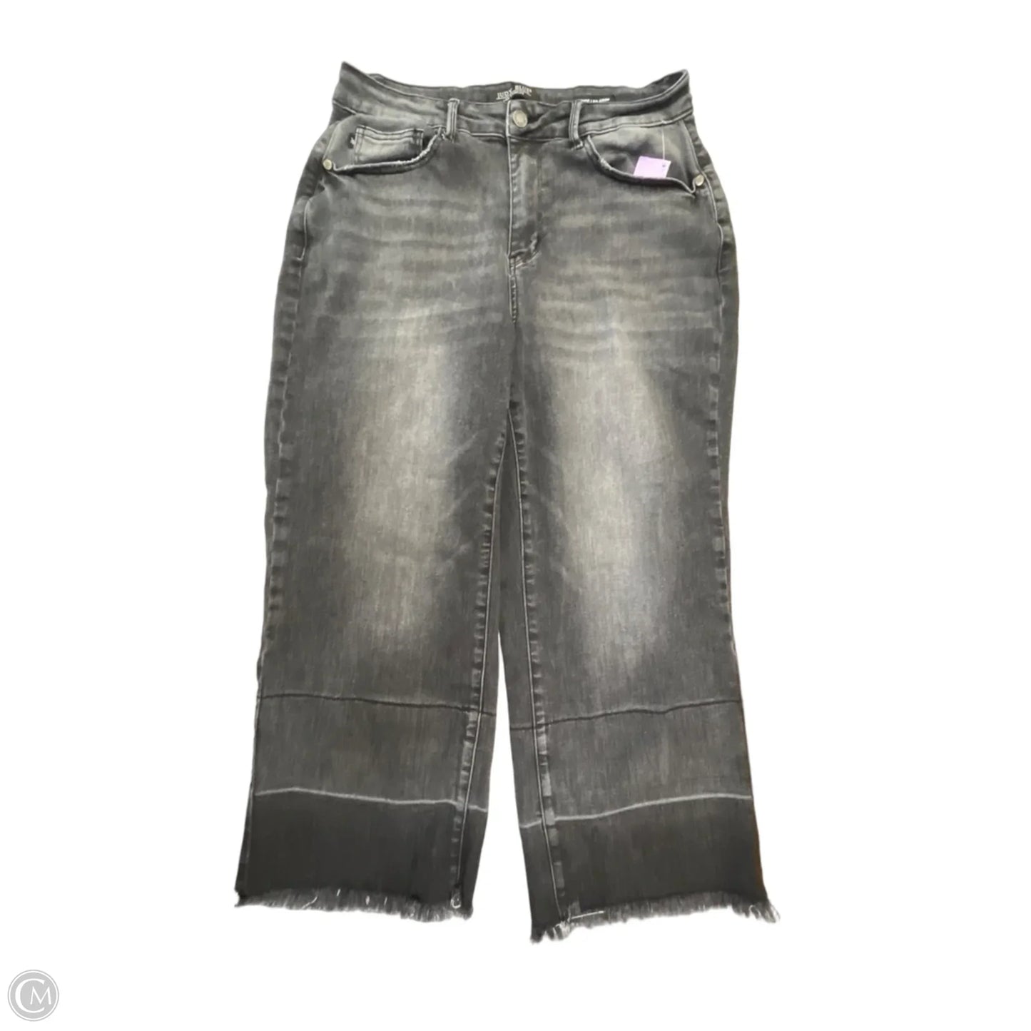 Jeans Cropped By Judy Blue In Grey Denim, Size: 14