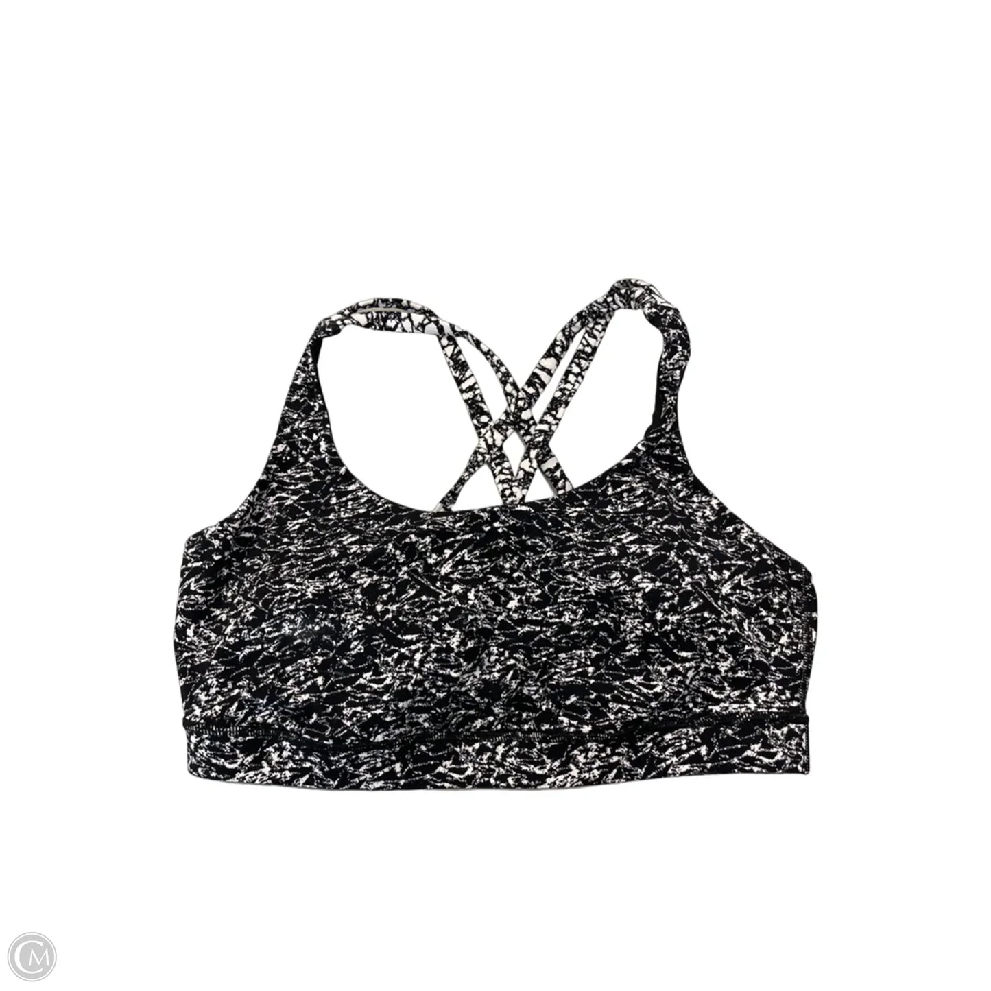 Athletic Bra By Lululemon In Black & White, Size: L