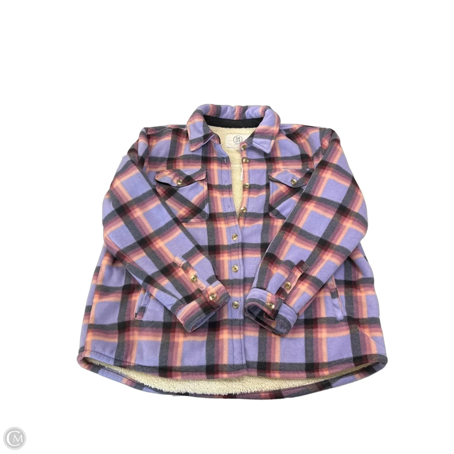 Jacket Shirt By Sage In Purple, Size: Xl