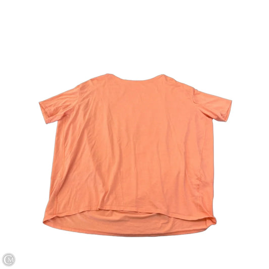 Athletic Top Short Sleeve By Lululemon In Orange, Size: L