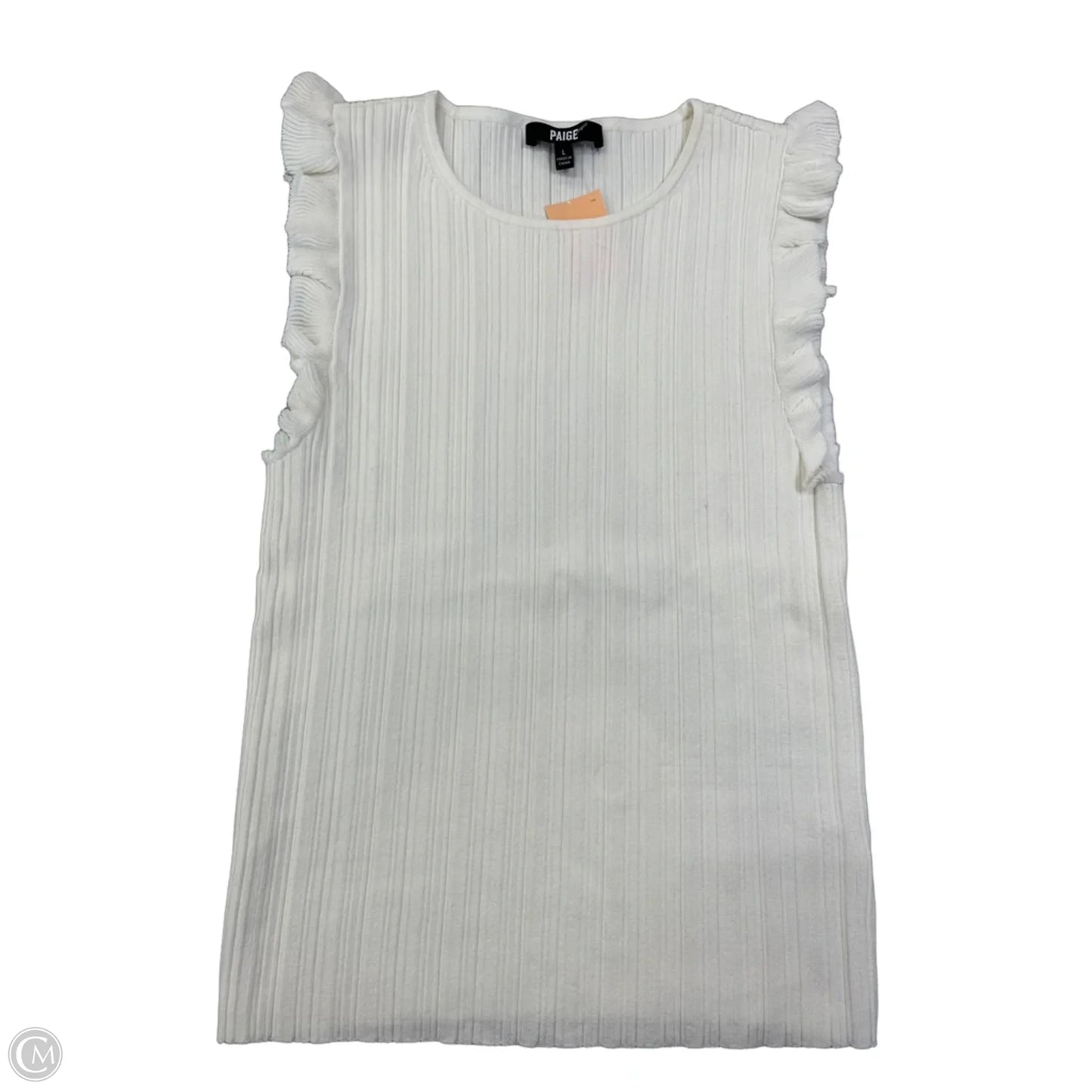 Top Sleeveless By Paige In White, Size: L