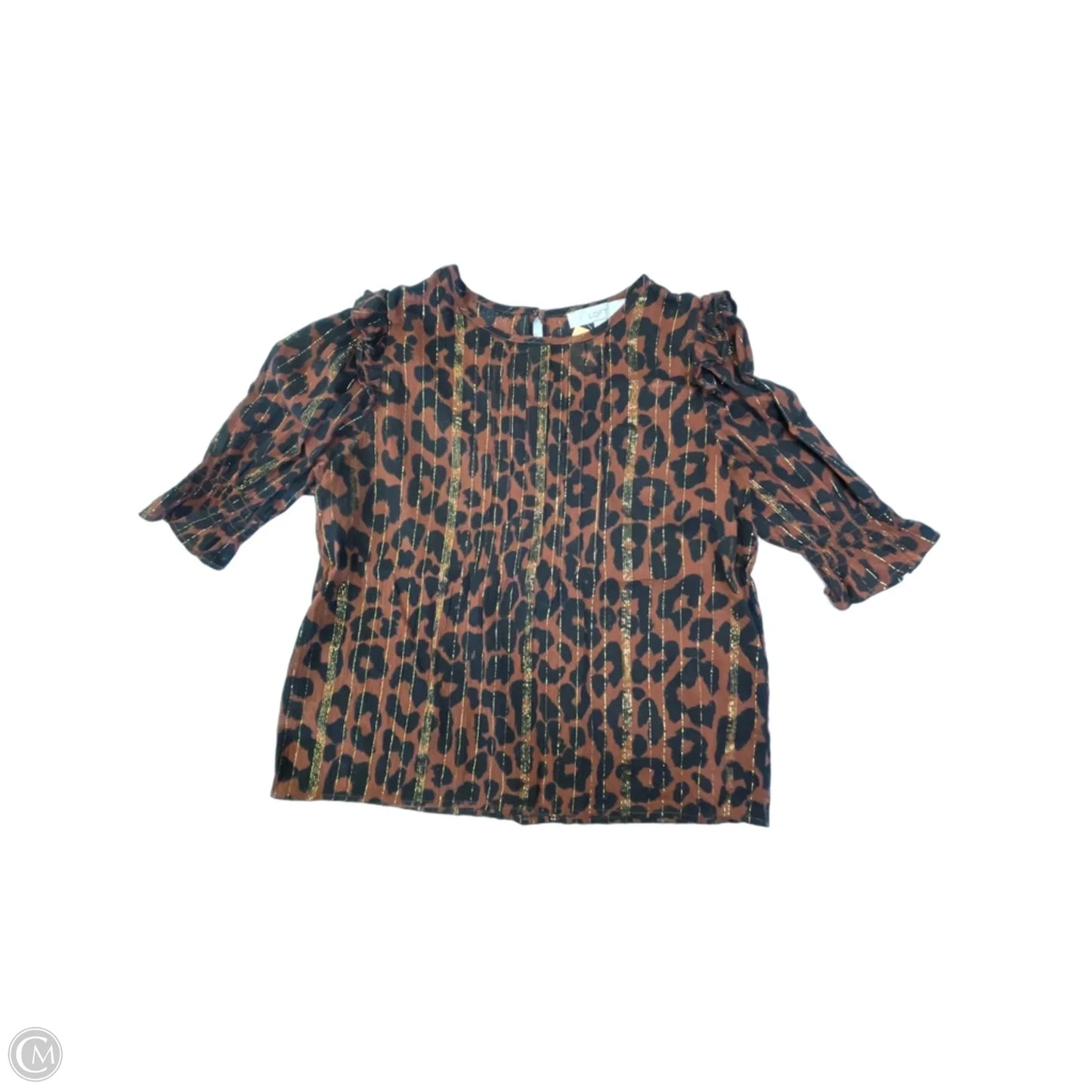 Blouse 3/4 Sleeve By Loft In Brown, Size: S