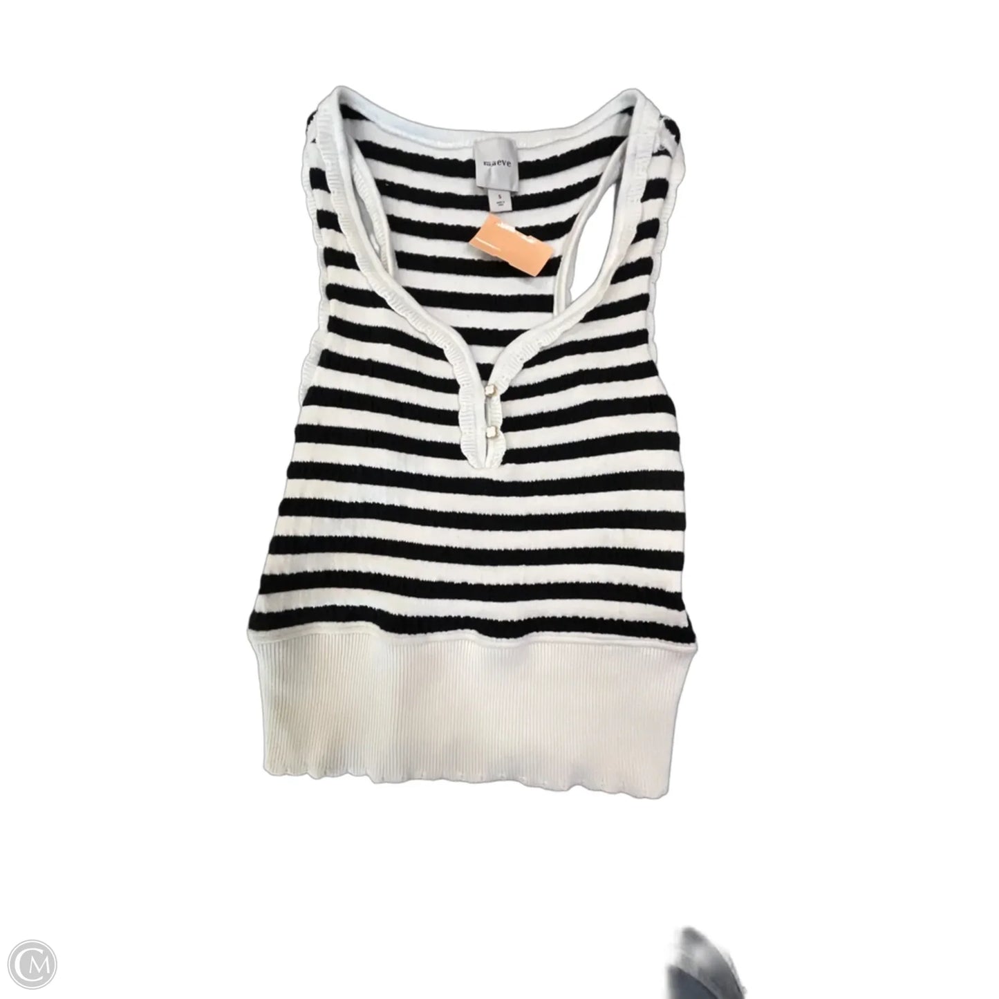 Top Sleeveless By Maeve In Black & White, Size: S