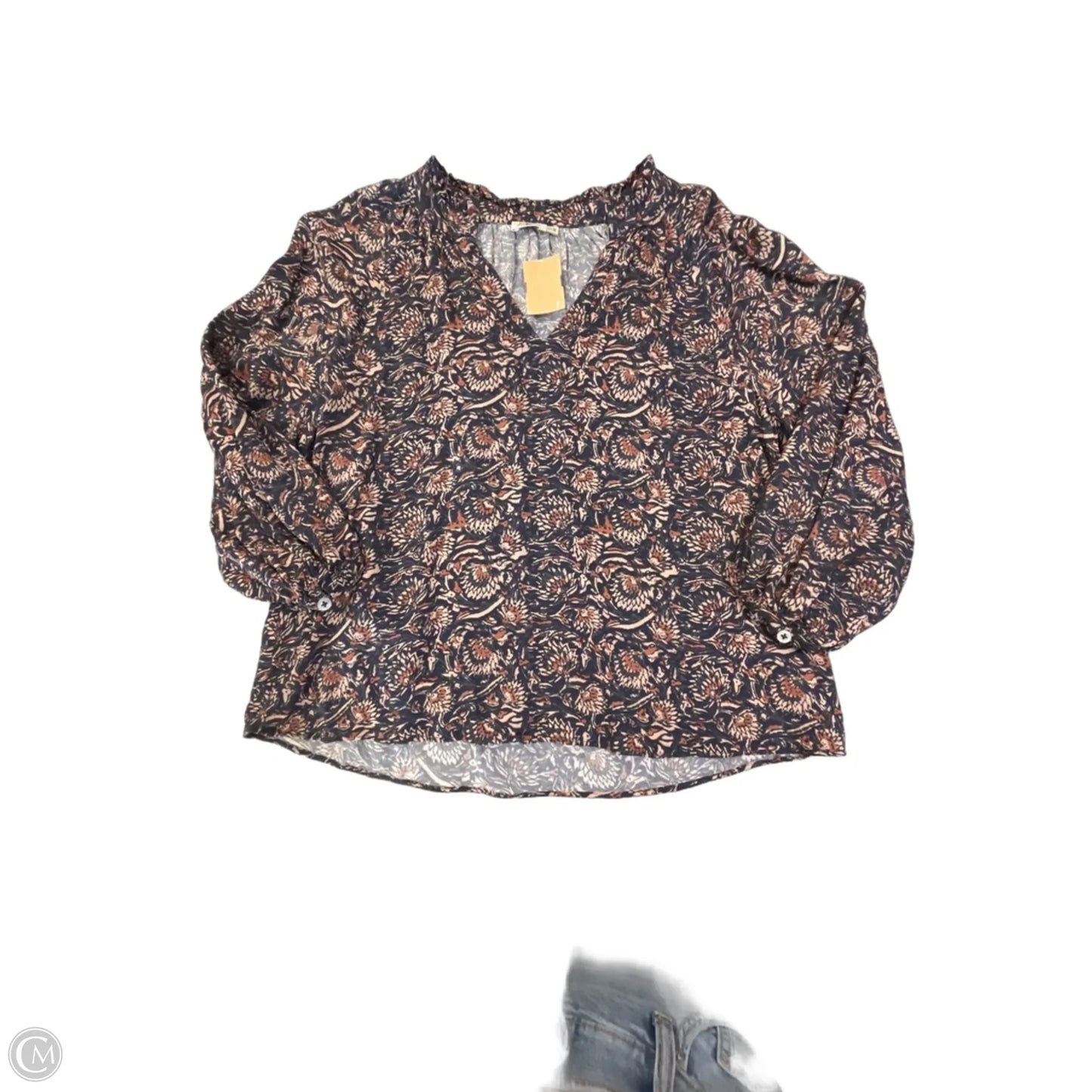 Blouse 3/4 Sleeve By Faherty In Blue, Size: Xs