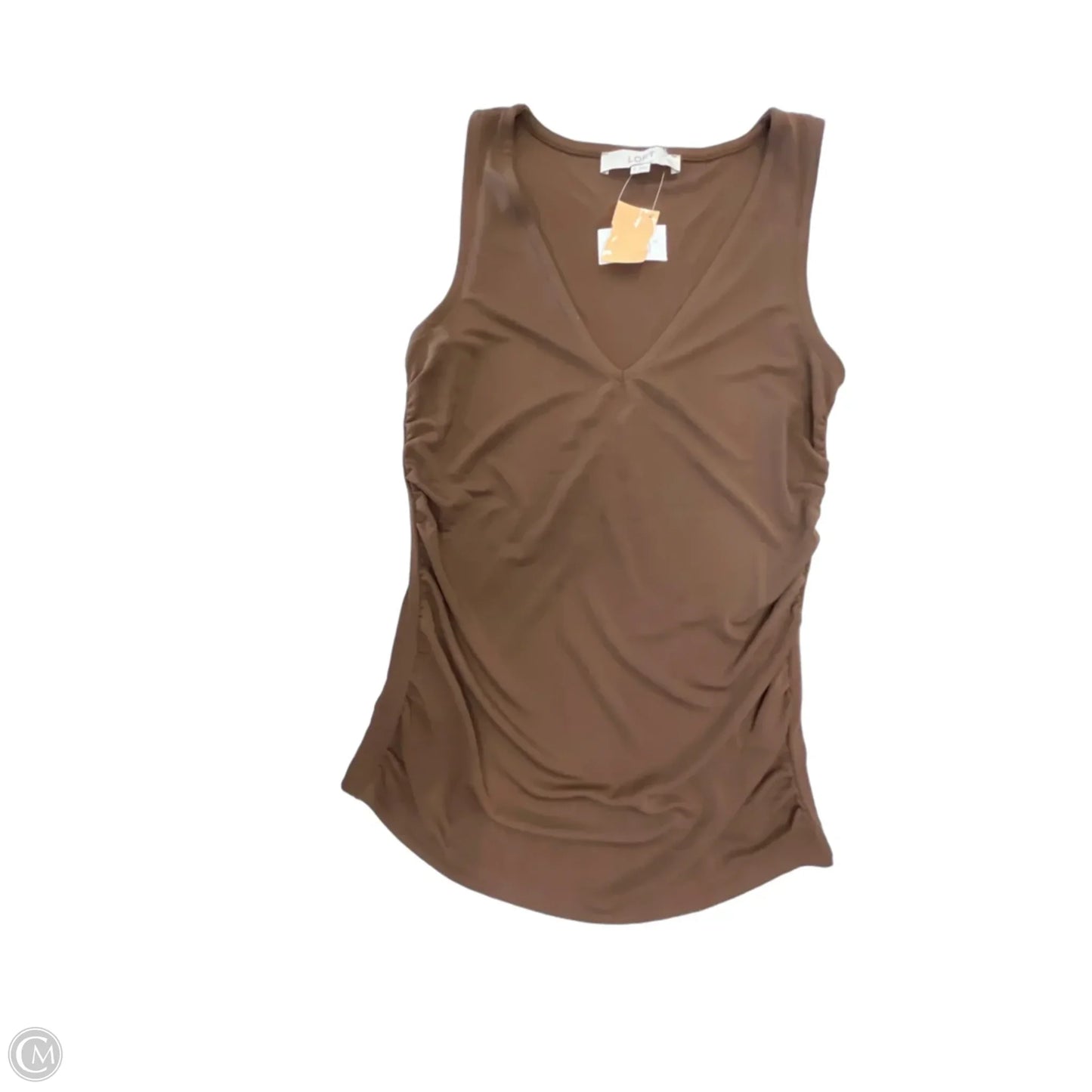 Blouse Sleeveless By Loft In Brown, Size: S