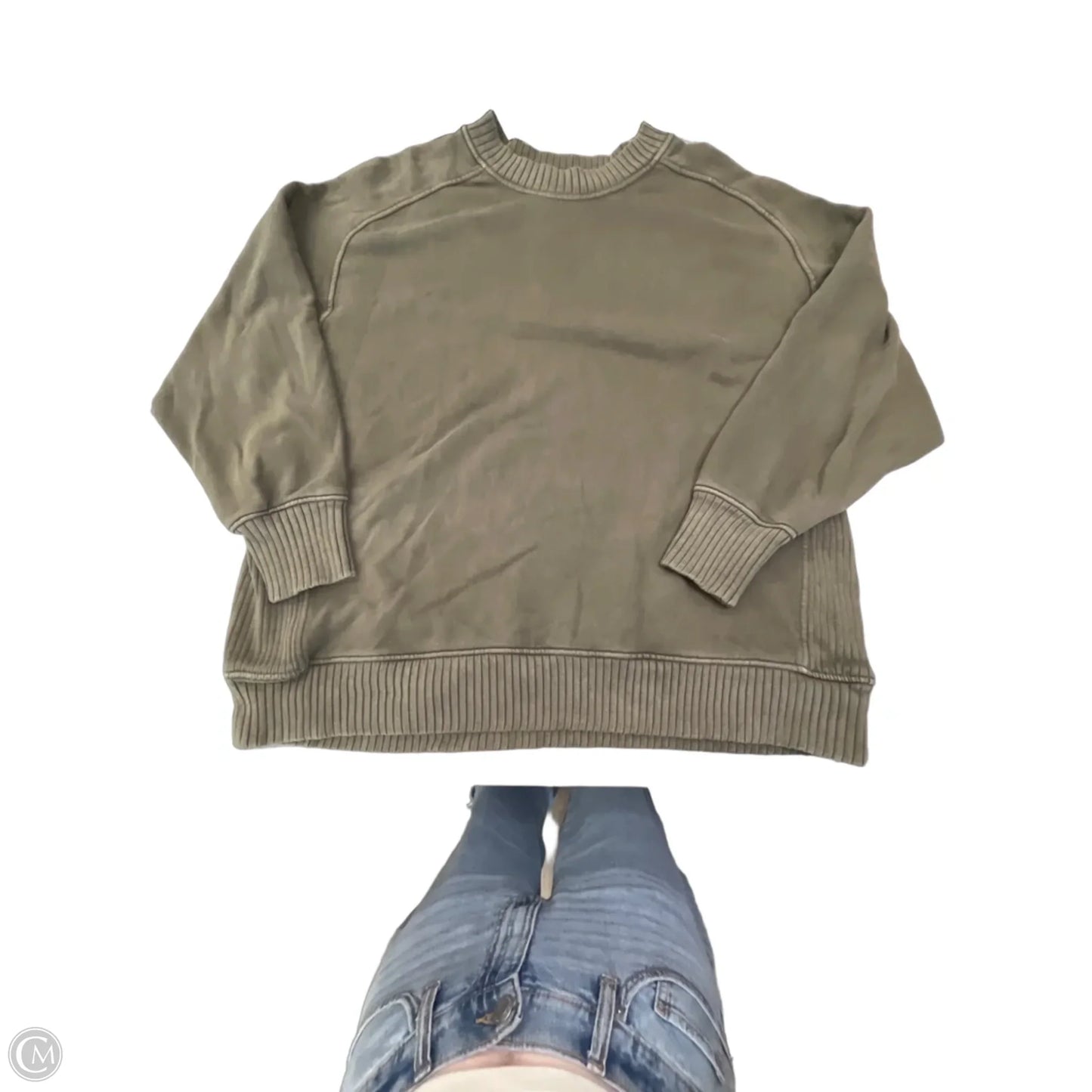 Sweatshirt Crewneck By Aerie In Green, Size: L