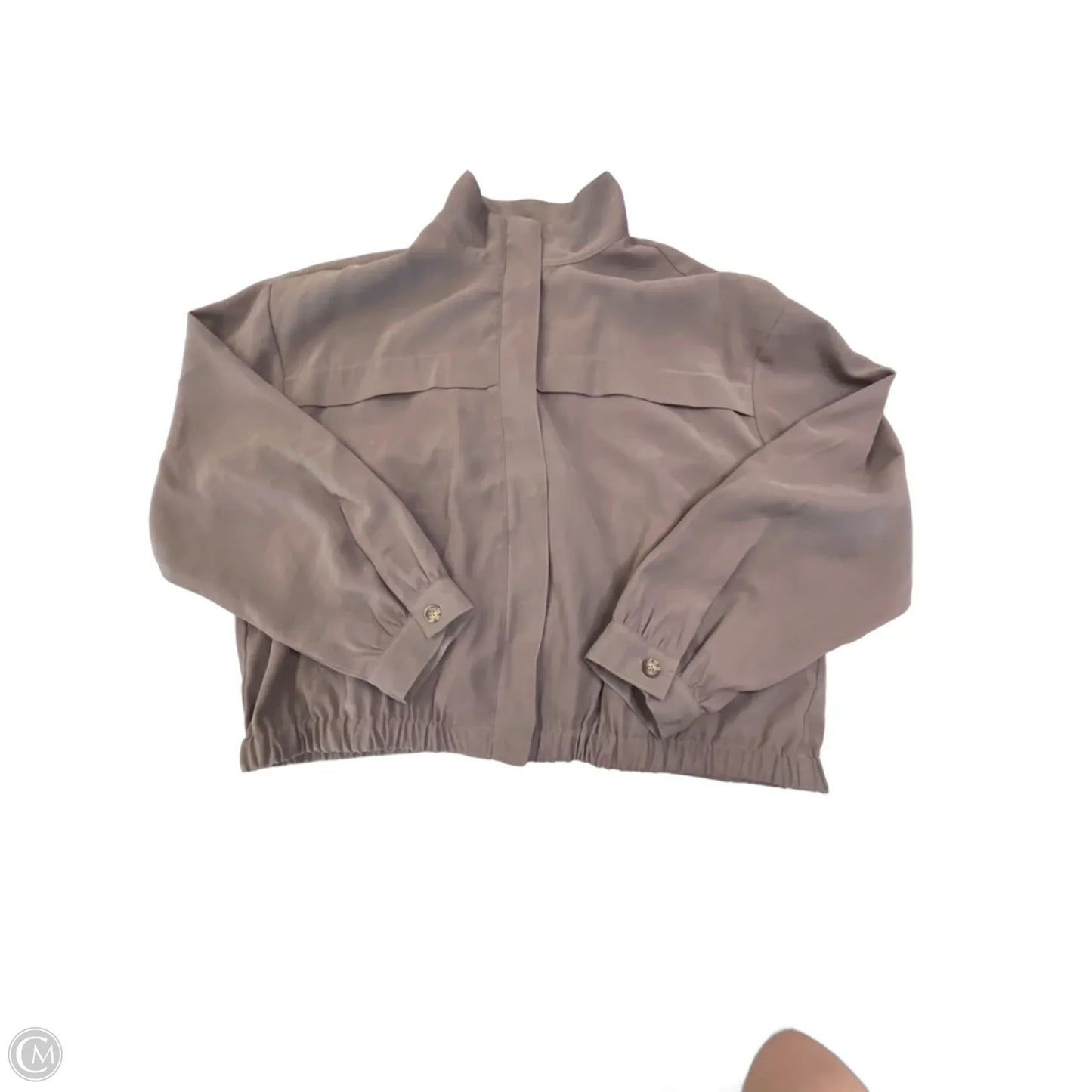Jacket Moto By Nine West Apparel In Grey, Size: L