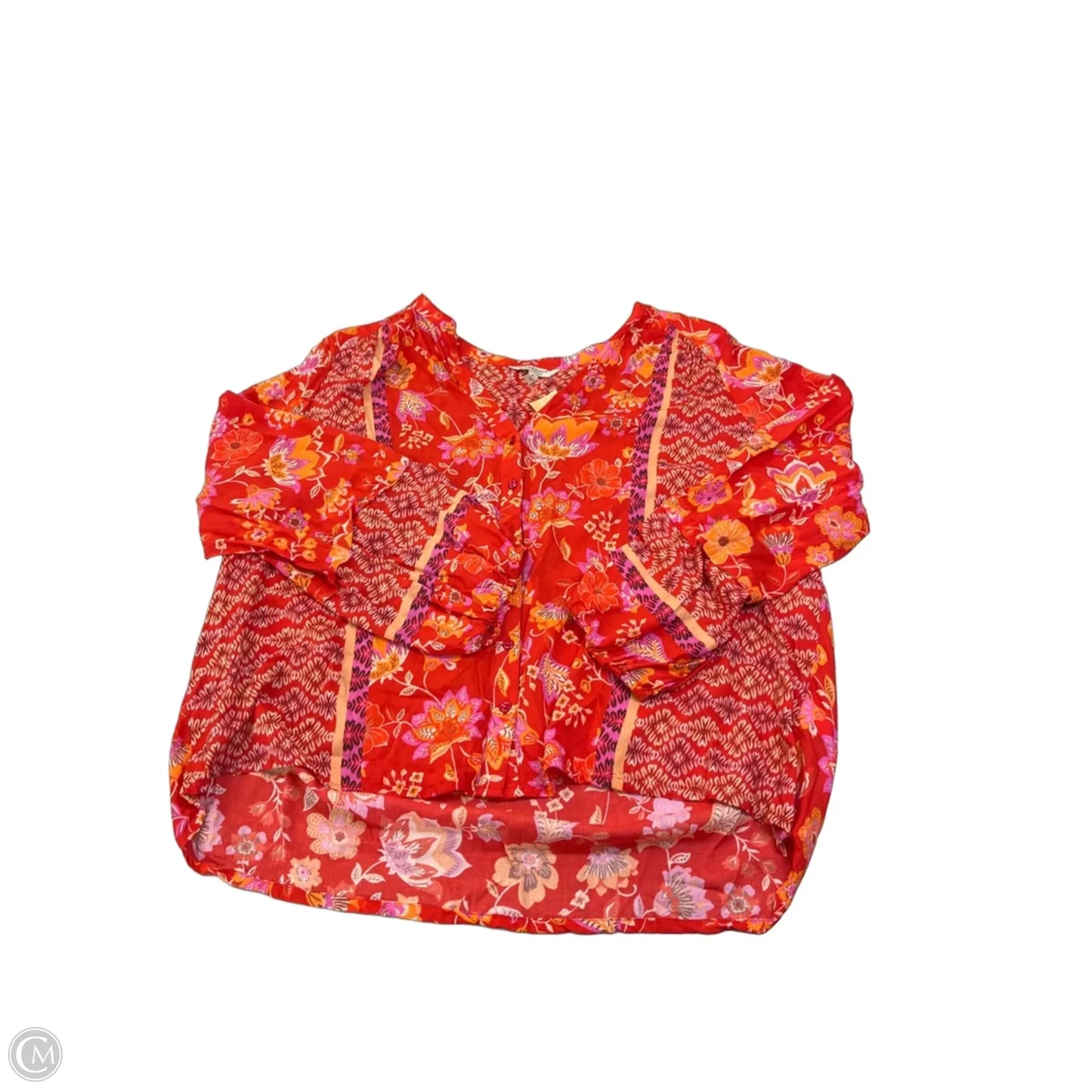 Blouse Long Sleeve By Liverpool In Red, Size: Xl