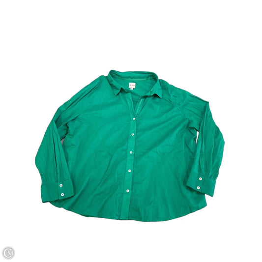 Blouse Long Sleeve By Nic + Zoe In Green, Size: Xl