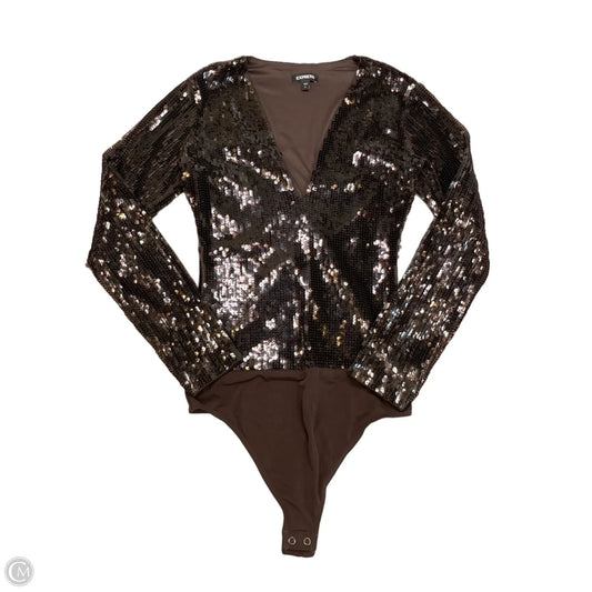 Top Long Sleeve By Express In Brown, Size: M