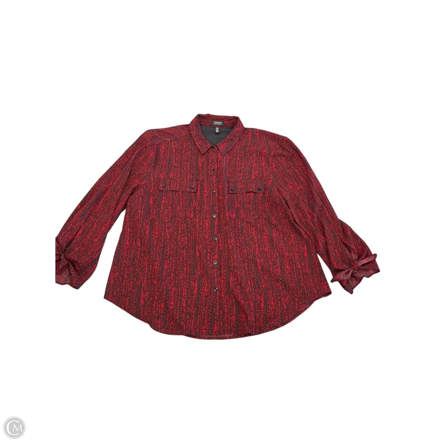 Blouse Long Sleeve By Jones New York In Red, Size: Xl