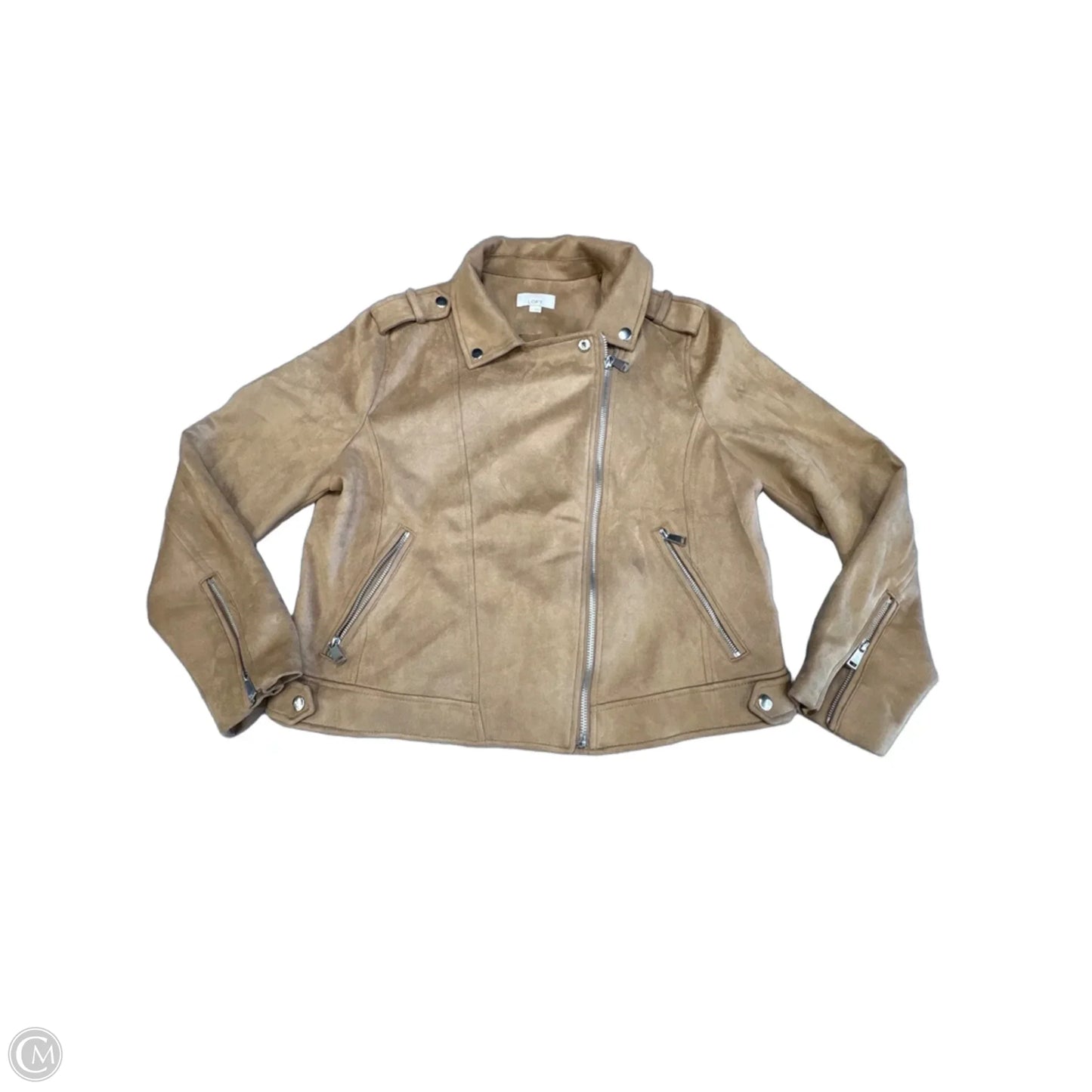 Jacket Moto By Loft In Brown, Size: L