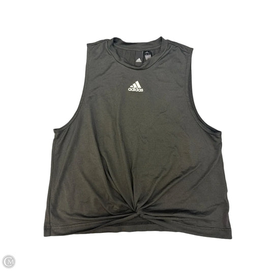 Athletic Tank Top By Adidas In Grey, Size: M