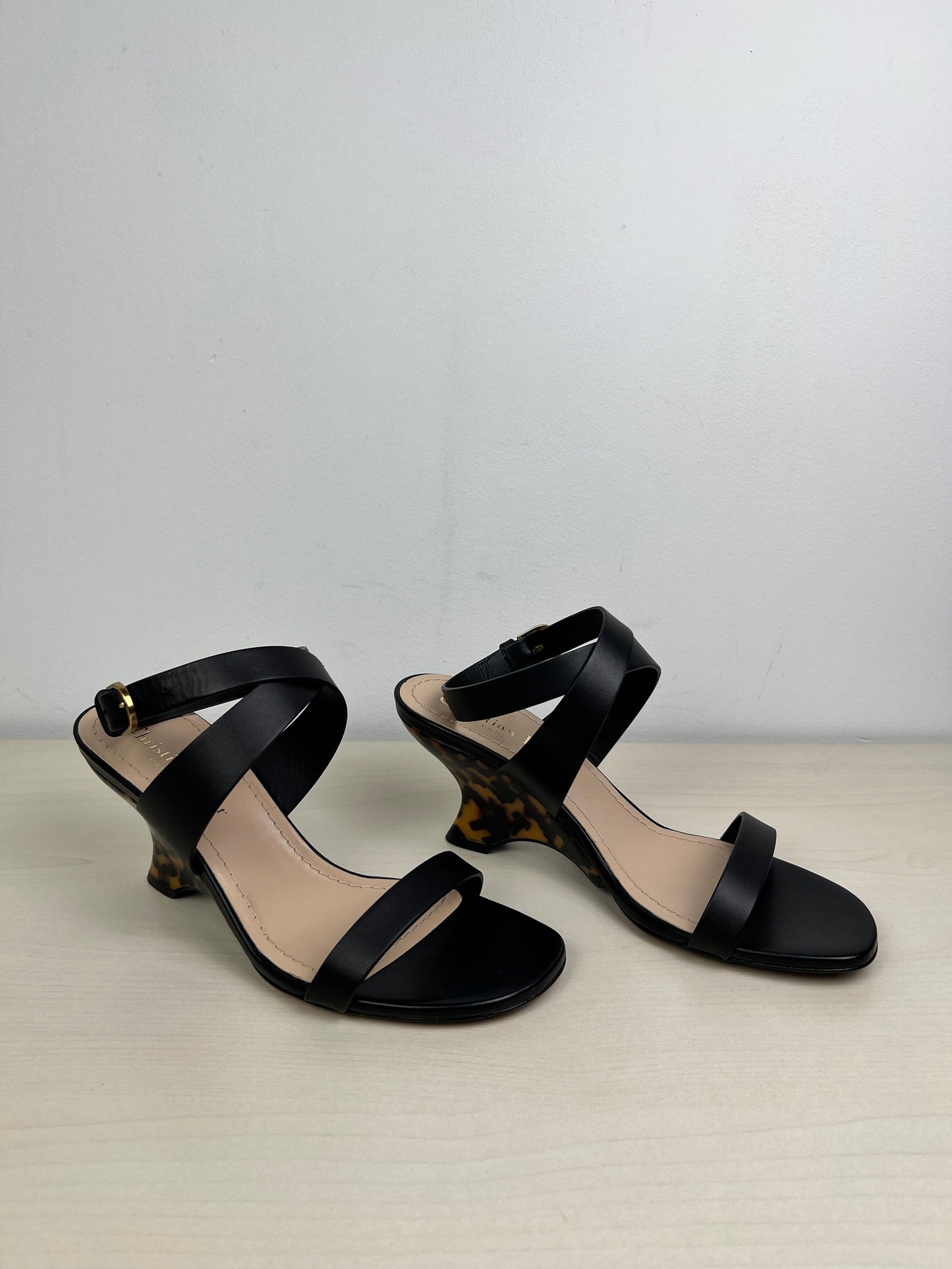 Sandals Luxury Designer By Dior In Black, Size: 6.5