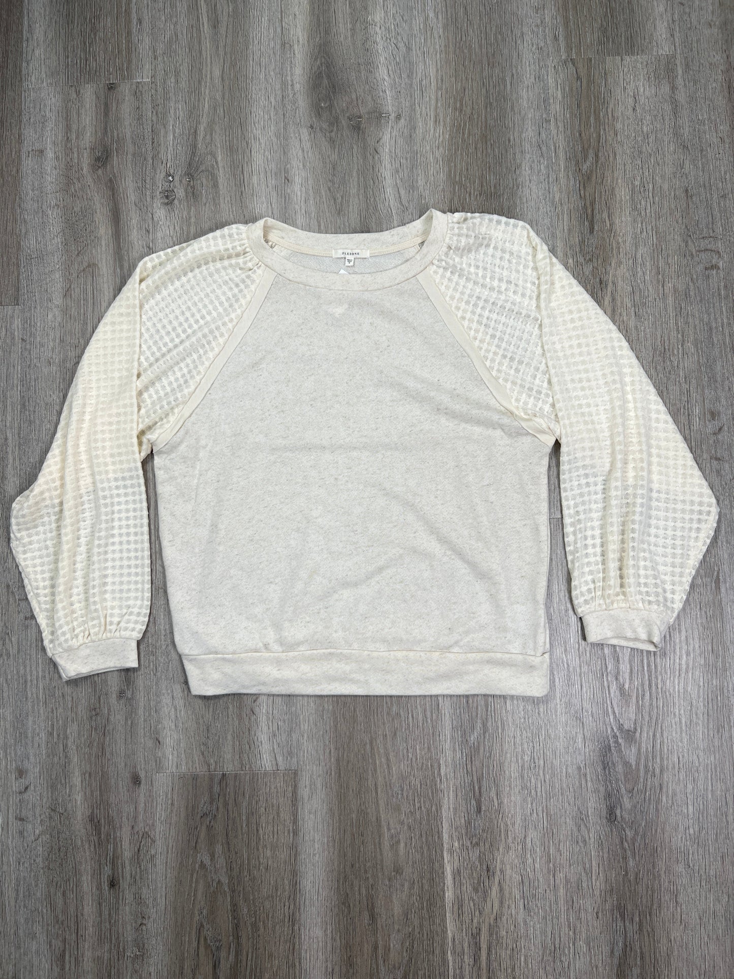 Cream Top Long Sleeve Pleione, Size M