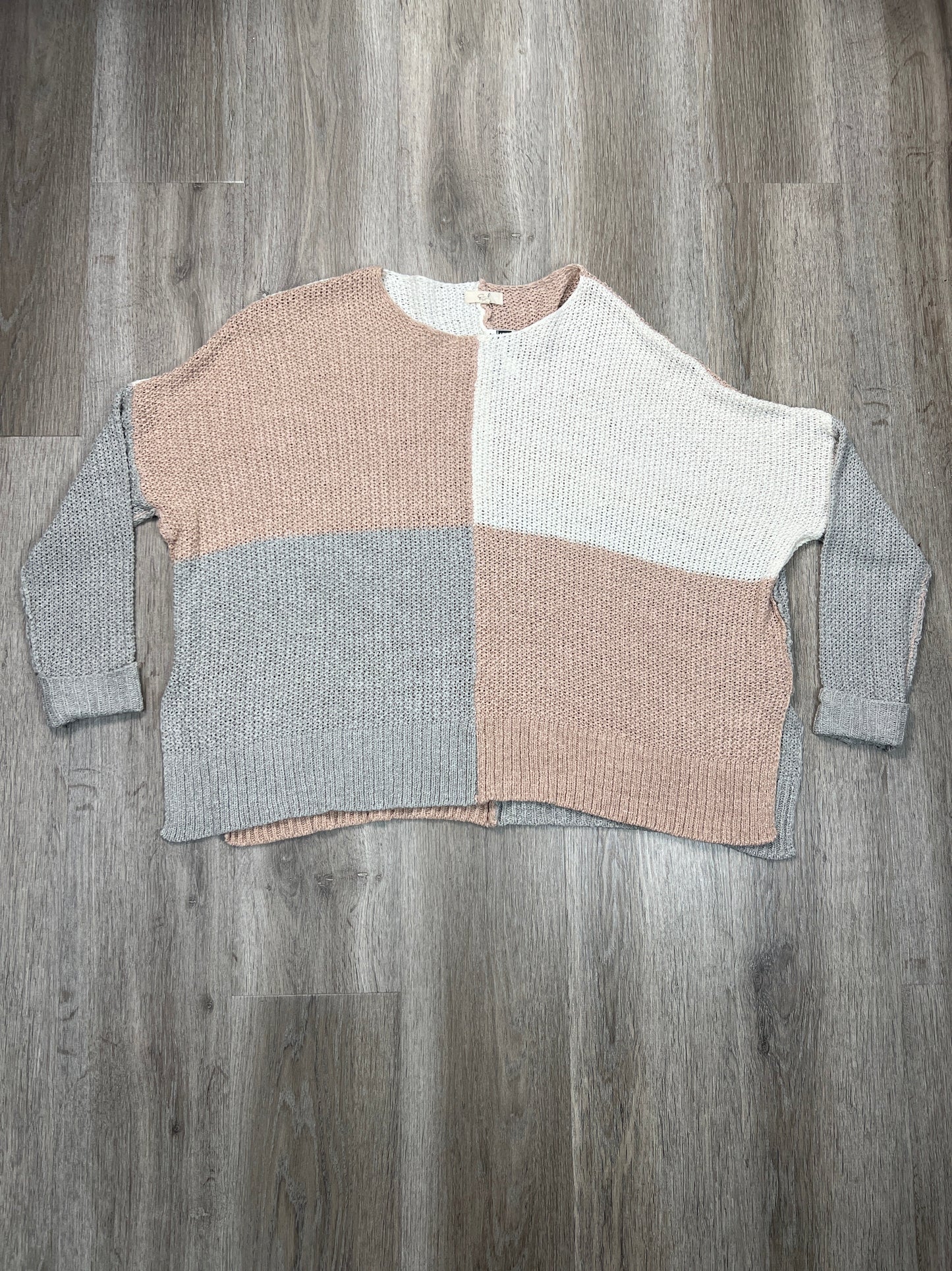 Sweater By Easel In Brown & Cream, Size: S