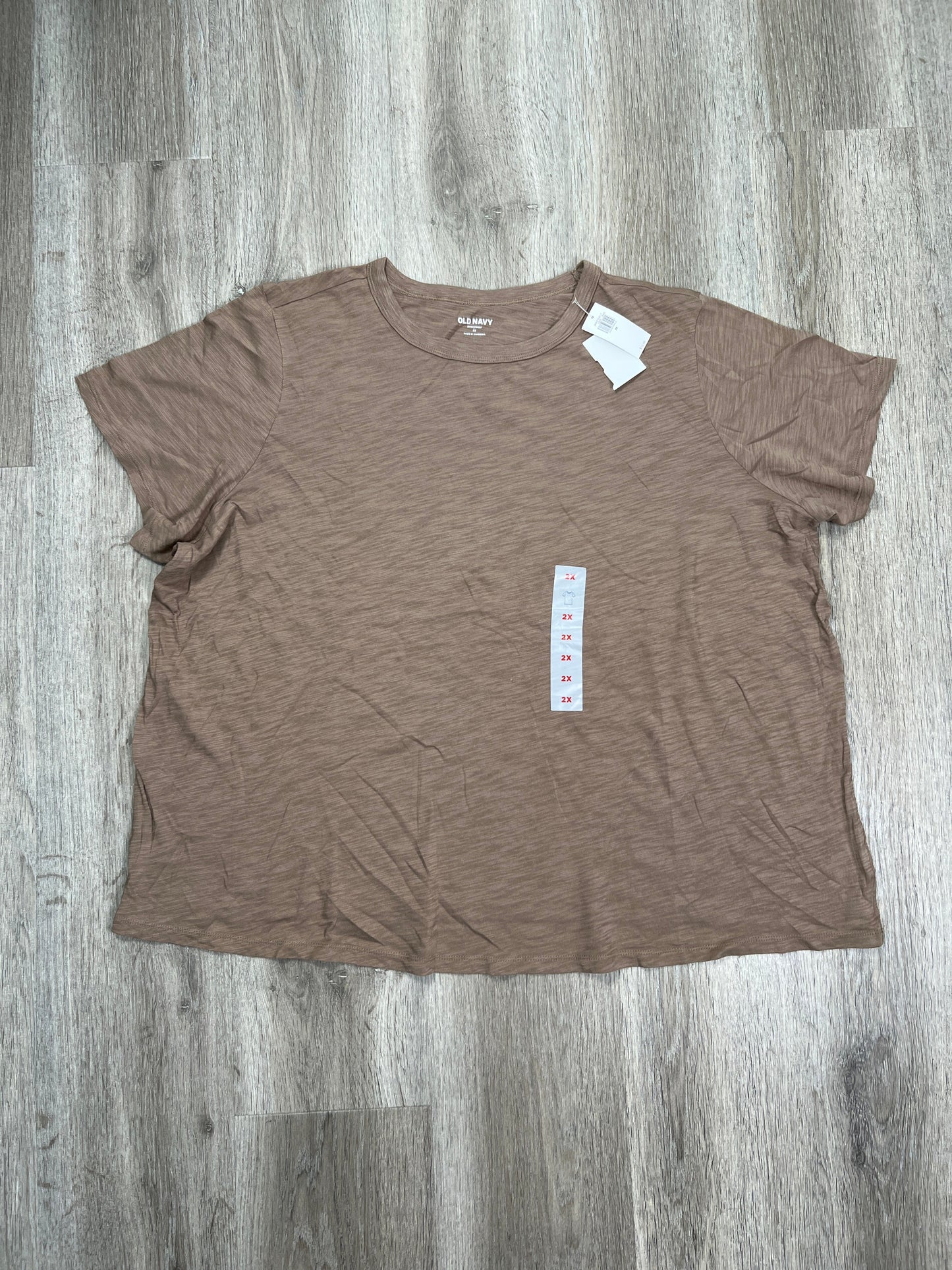 Brown Top Short Sleeve Basic Old Navy, Size 2x