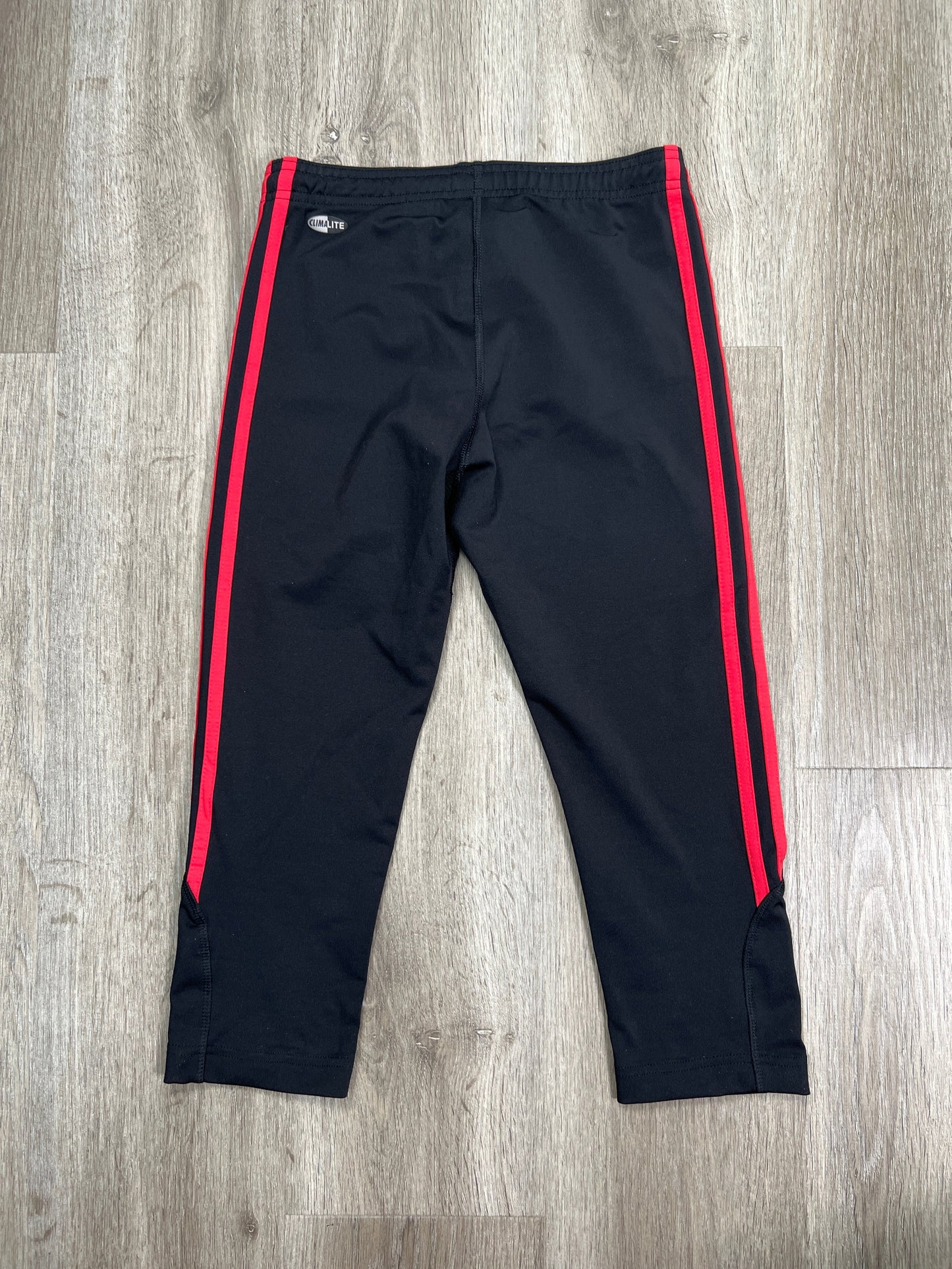 Black & Red Athletic Leggings Capris Adidas, Size M