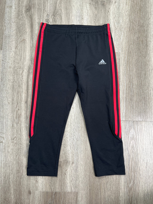 Black & Red Athletic Leggings Capris Adidas, Size M