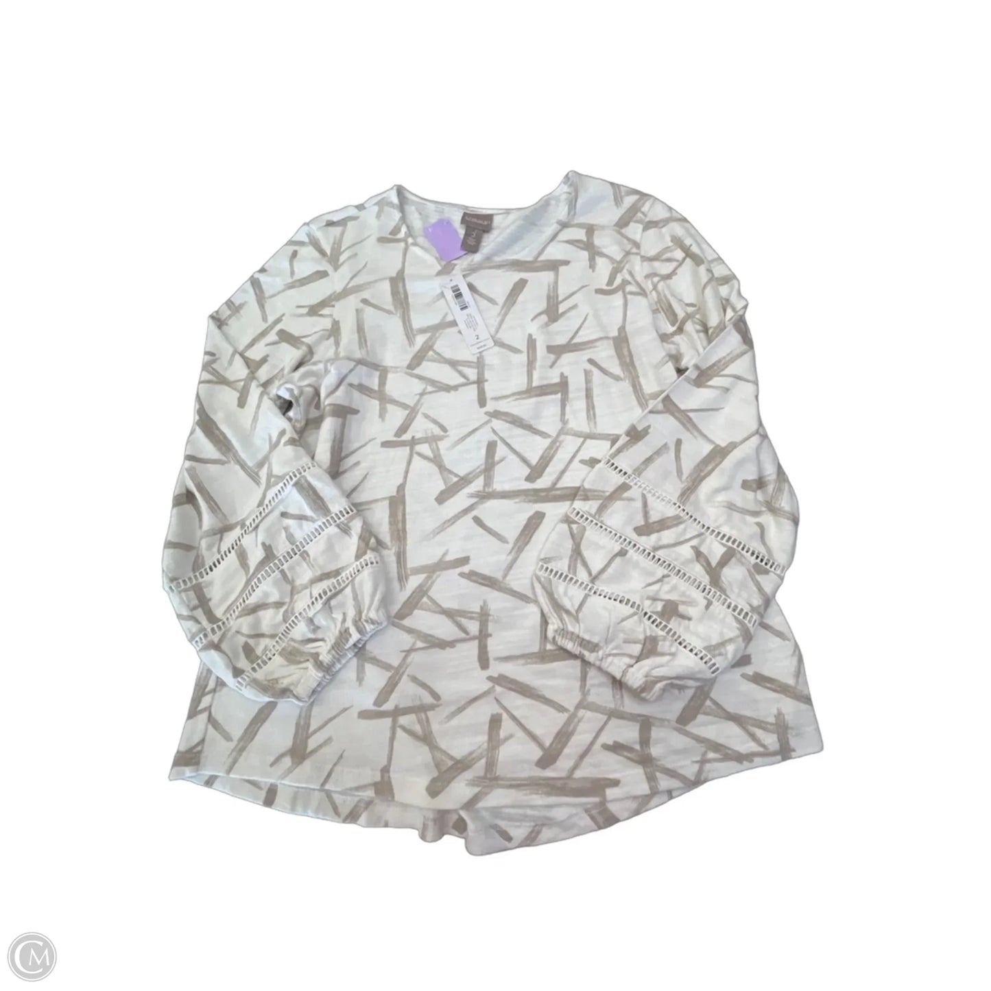 Top Long Sleeve By Chicos In Cream, Size: L