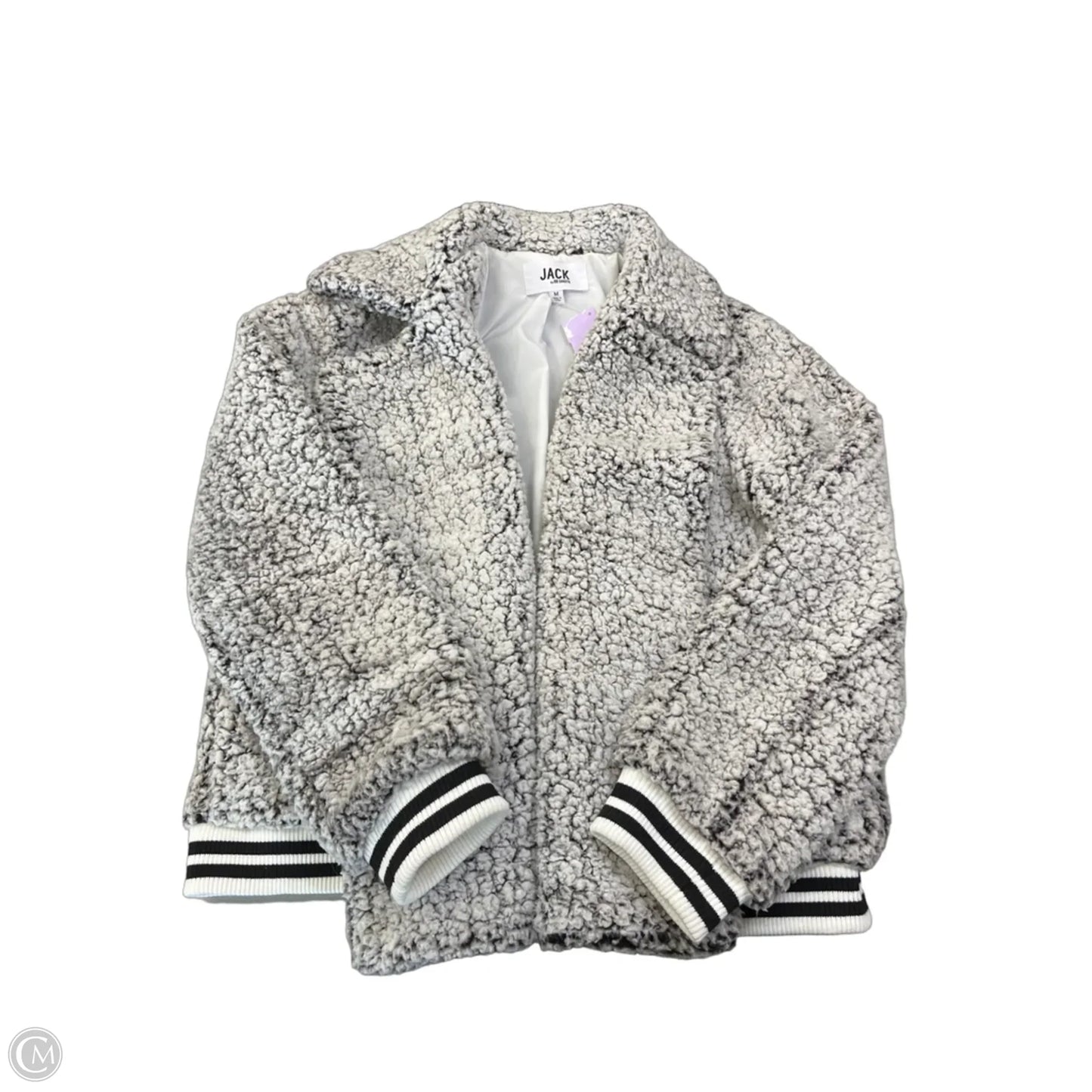 Jacket Faux Fur & Sherpa By Jack In Grey, Size: M