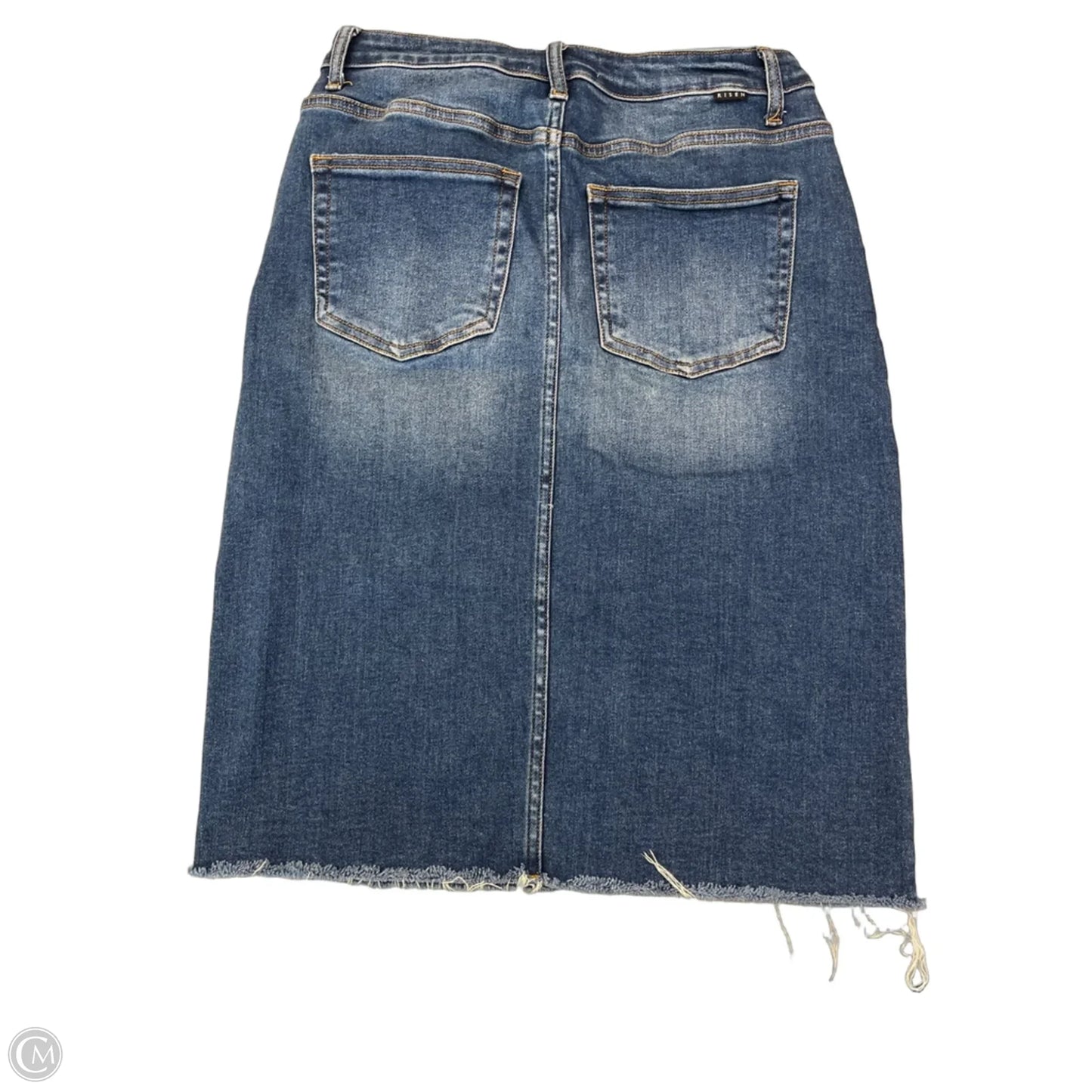 Skirt Midi By Risen In Blue Denim, Size: L