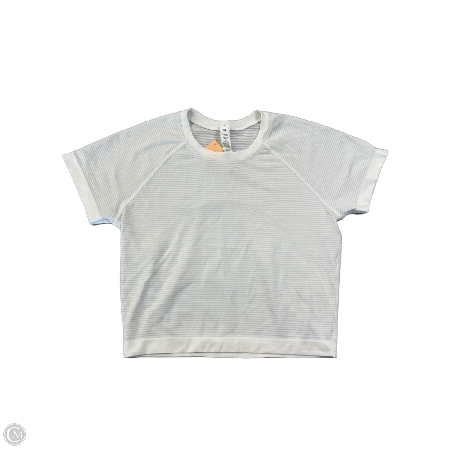 Athletic Top Short Sleeve By Lululemon In Ivory, Size: S