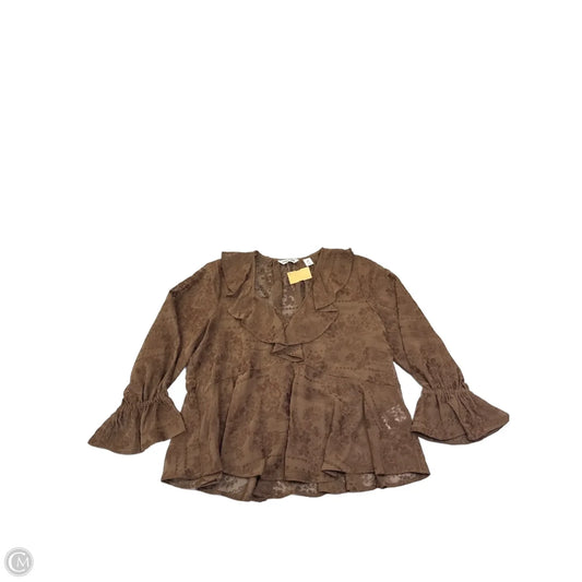 Top Long Sleeve By Lands End In Brown, Size: M