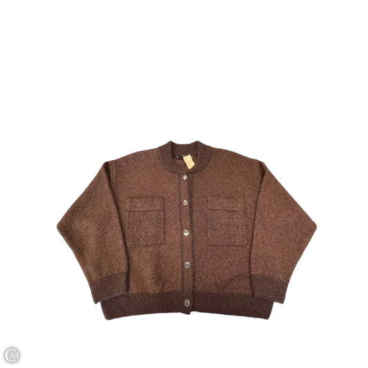 Sweater Cardigan By Mng In Brown, Size: Xl