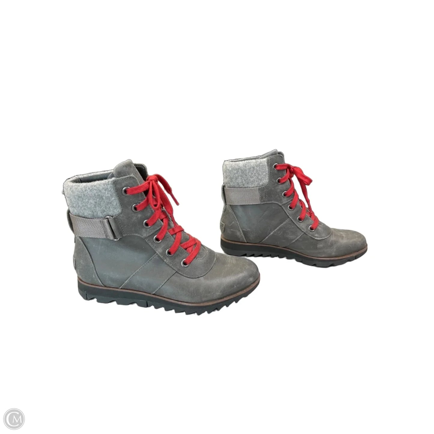 Boots Ankle Flats By Sorel In Grey & Red, Size: 7.5