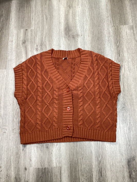 Vest Sweater By Clothes Mentor In Orange, Size: M