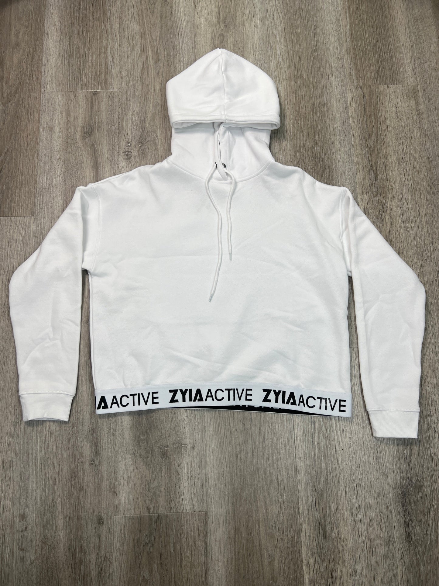 Athletic Sweatshirt Hoodie By Zyia In White, Size: M