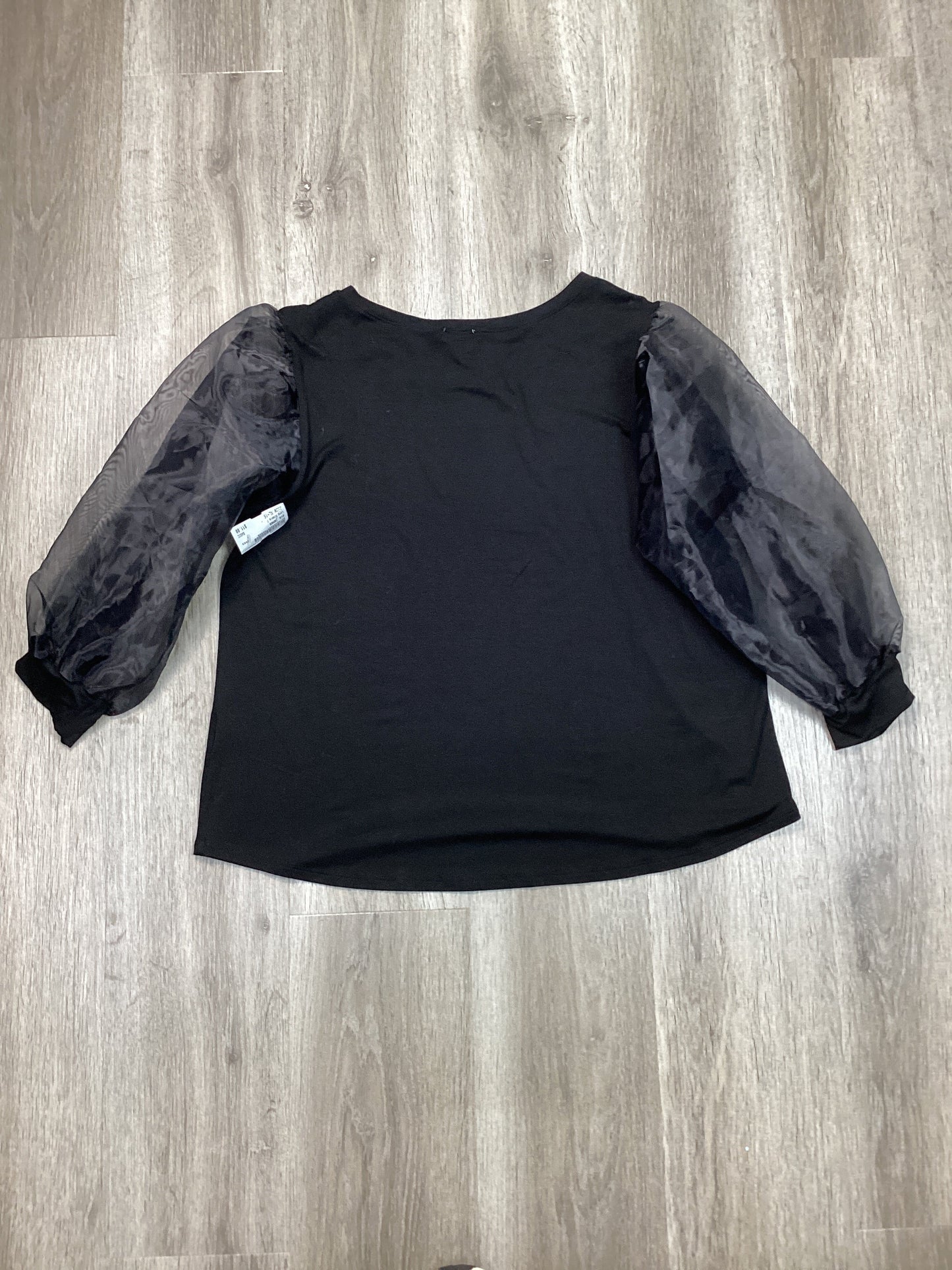 Top Long Sleeve By Ava James In Black, Size: Xl