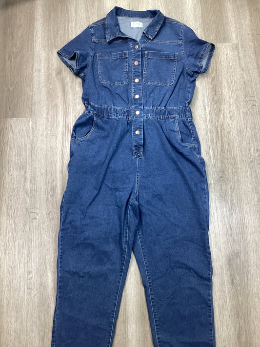 Jumpsuit By Celebrity Pink In Blue Denim, Size: Xl