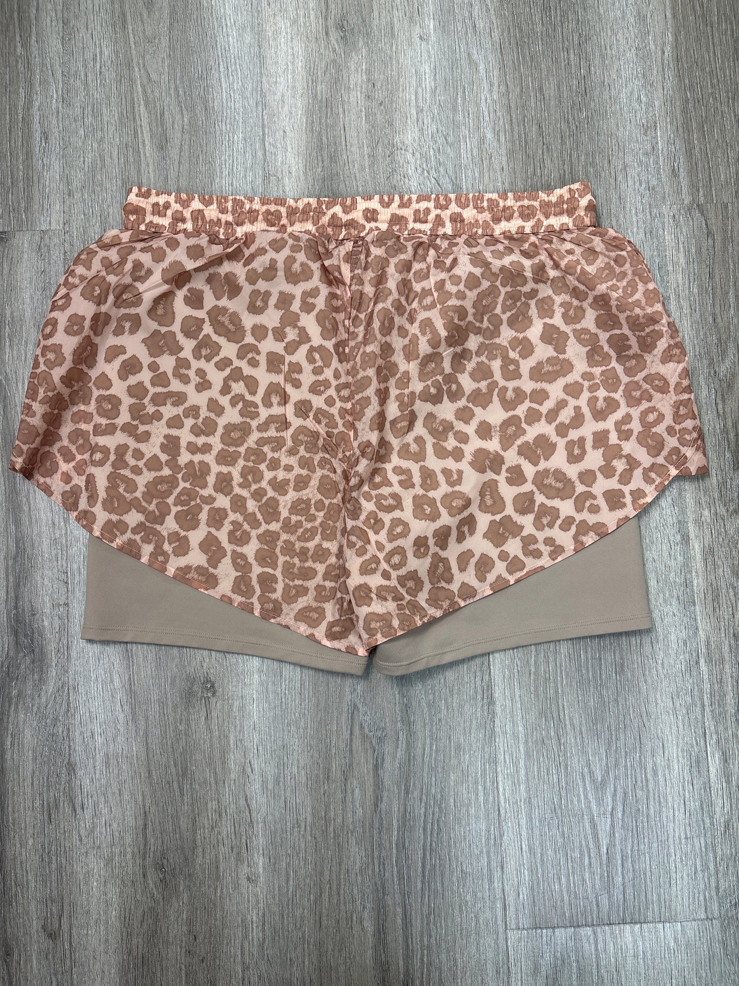 Athletic Shorts By Good American In Animal Print, Size: Xl