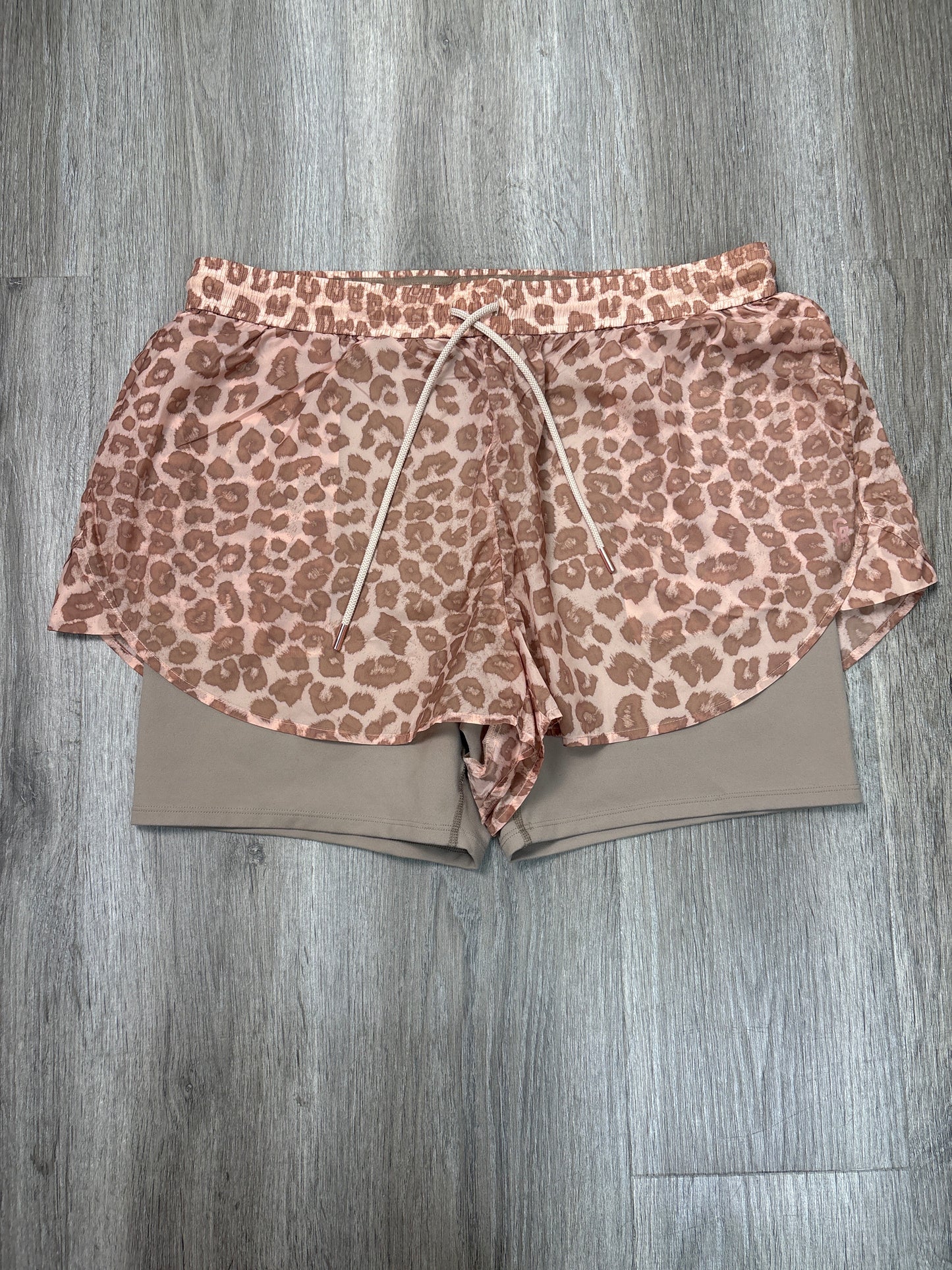 Athletic Shorts By Good American In Animal Print, Size: Xl