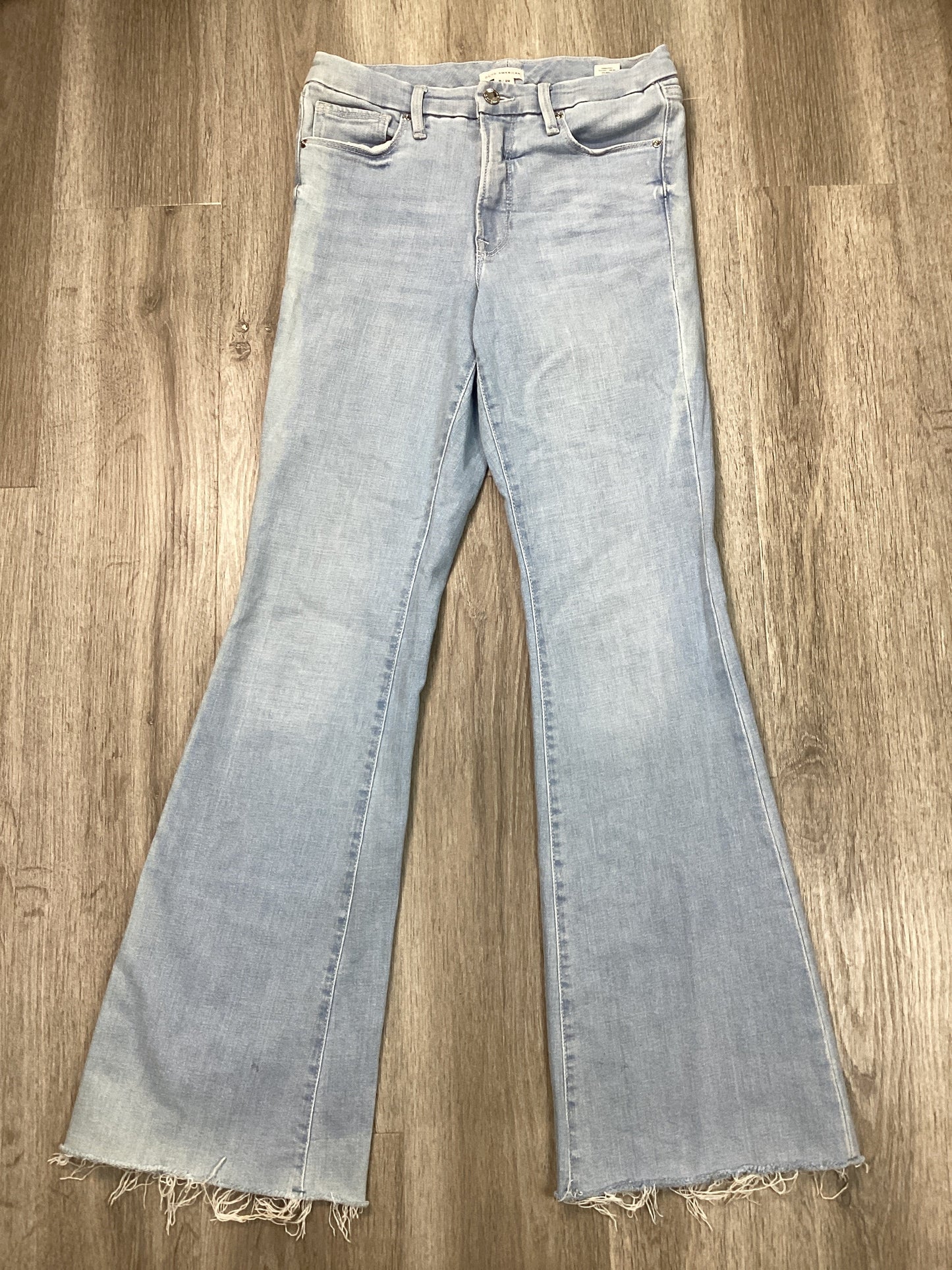 Jeans Flared By Good American In Blue Denim, Size: 8