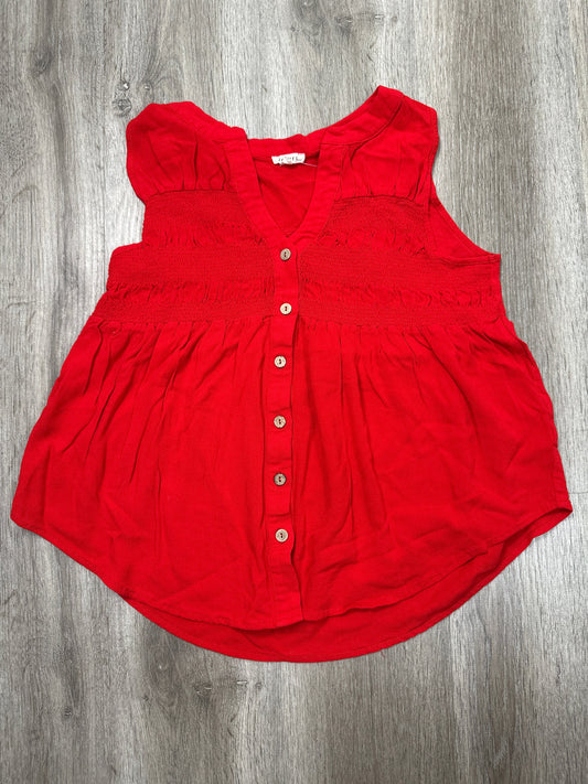 Top Sleeveless By Jodifl In Red, Size: S