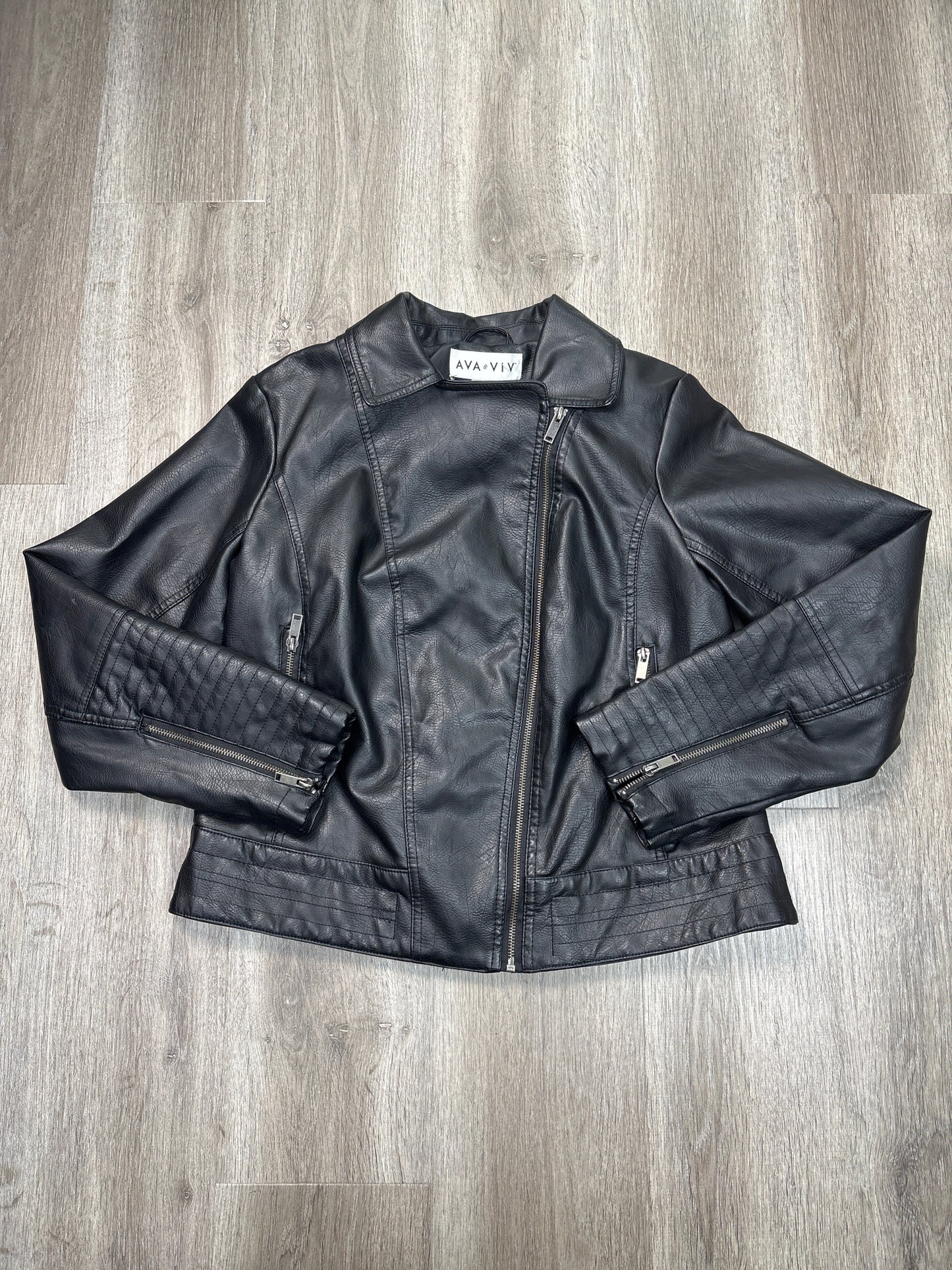 Jacket Moto By Ava & Viv In Black, Size: Xl