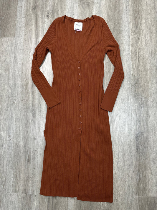 Dress Casual Midi By Abercrombie And Fitch In Brown, Size: M